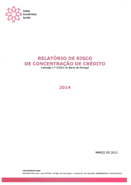 Risco de Concentração de Crédito - 2014