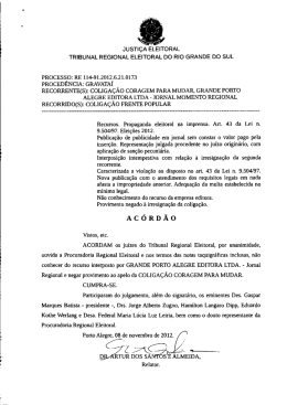 processo RE11491 - Tribunal Regional Eleitoral do Rio Grande do Sul