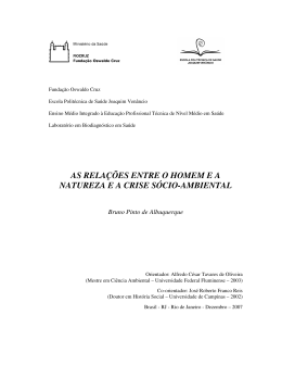 as rela&ccedil;&otilde;es entre o homem e a natureza e a crise s&oacute;cio