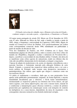 FERNANDO PESSOA (1888-1935) O Estado est&aacute; acima do cidad&atilde;o