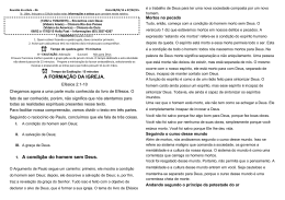 A FORMA&Ccedil;&Atilde;O DA IGREJA. 1. A condi&ccedil;&atilde;o do homem sem Deus.