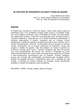 1677 AS VIRTUDES NO PENSAMENTO DE SANTO TOM&Aacute;S