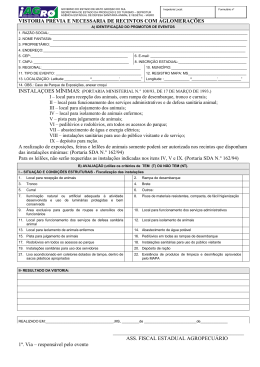 FORMUL&Aacute;RIO DE VISTORIA PR&Eacute;VIA E NECESS&Aacute;RIA