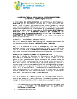 ii audi&ecirc;ncia p&uacute;blica do conselho de consumidores da eletrobras