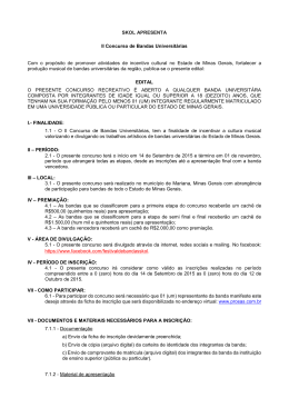 Edital - I Concurso de Bandas Universit&aacute;rias do Programa