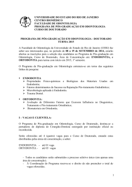 Edital - Programa de P&oacute;s-gradua&ccedil;&atilde;o em Odontologia