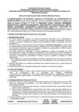 Convocação dos candidatos habilitados para 2ª etapa