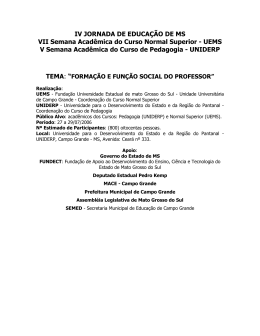 IV JORNADA DE EDUCA&Ccedil;&Agrave;O DE MS VII Semana