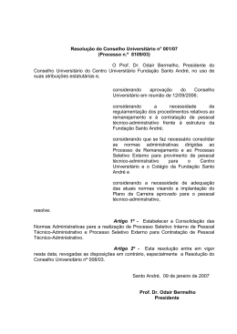 AALResolu&ccedil;&atilde;o do Conselho Universit&aacute;rio n&ordm; 001/2007