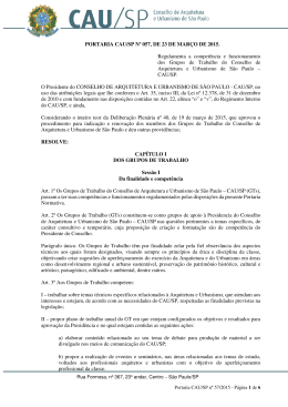 Portaria CAU/SP N&ordm; 57/2015 - Regulamenta a compet&ecirc;ncia e