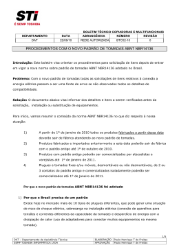 procedimentos com o novo padr&atilde;o de tomadas abnt nbr14136