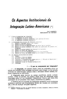 Os Aspectos lns titucionaís da Integração latino