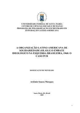 a organiza&ccedil;&atilde;o latino americana de solidariedade (olas) e o