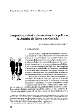 Integra&ccedil;&atilde;o econ&ocirc;mica e harmoniza&ccedil;&atilde;o de pol&iacute;ticas