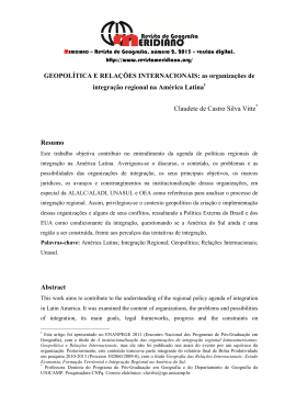 GEOPOL&Iacute;TICA E RELA&Ccedil;&Otilde;ES INTERNACIONAIS: as organiza&ccedil;&otilde;es