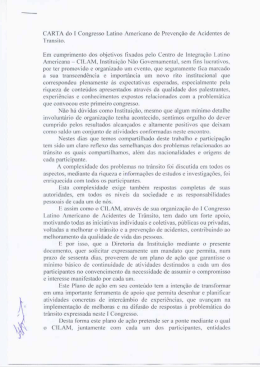 CARTA do l Congresso Latino .americano de Prevenção de