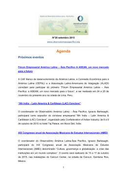 Agenda - Observatorio Am&eacute;rica Latina