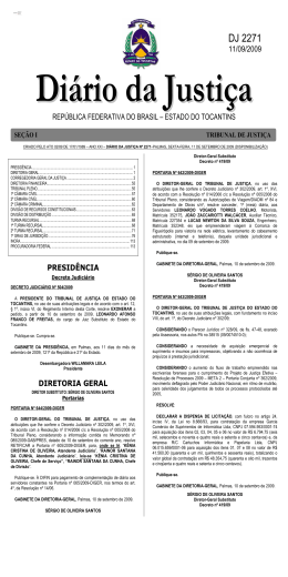 DJ 2271 - Tribunal de Justi&ccedil;a do Estado do Tocantins