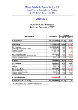 Fluxo de Caixa Realizado Per&iacute;odo: Dezembro/2007