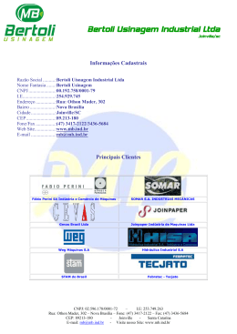 Apresentação MB Bertoli Usinagem Industrial Ltda
