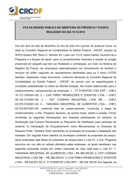 ATA DA SESSÃO PÚBLICA DE ABERTURA DO PREGÃO N.º 016