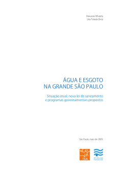 &Aacute;gua e esgoto na grande s&atilde;o Paulo