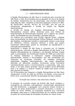 I &ndash; REGI&Atilde;O METROPOLITANA DE S&Atilde;O PAULO I.1