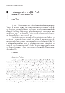Lutas oper&aacute;rias em S&atilde;o Paulo e no ABC nos anos 70