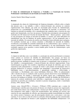 O Aluno de Administração de Empresas, o Trabalho e a Construção