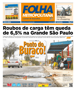 Roubos de carga t&ecirc;m queda de 6,5% na Grande S&atilde;o Paulo