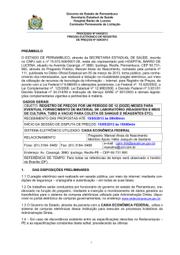 PRE&Acirc;MBULO O ESTADO DE PERNAMBUCO, atrav&eacute;s da