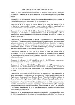 PORTARIA N&ordm; 48, DE 20 DE JANEIRO DE 2015