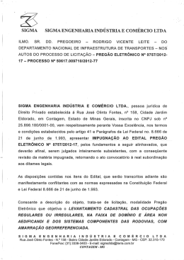 Impugna&ccedil;&atilde;o - SIGMA Engenharia Ind&uacute;stria e Com&eacute;rcio Ltda