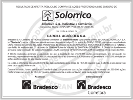 Solorrico S.A. Indústria e Comércio CARGILL AGRÍCOLA S.A.