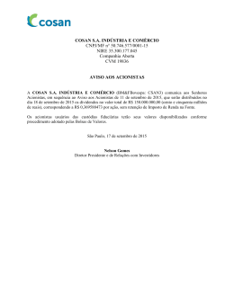 COSAN S.A. INDÚSTRIA E COMÉRCIO CNPJ/MF n° 50.746.577