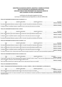 Altera&ccedil;&otilde;es do gabarito