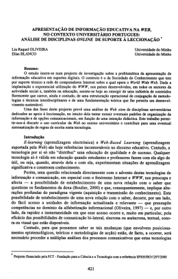 apresenta&ccedil;&atilde;o de informa&ccedil;&atilde;o educativa na web, i no contexto