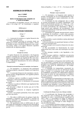 Lei n.&ordm; 2/2007 &ndash; Lei das Finan&ccedil;as Locais
