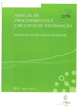 Manual de Procedimentos SRH - Instituto Politécnico de Beja