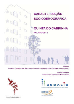 caracteriza&ccedil;&atilde;o sociodemogr&aacute;fica quinta do cabrinha