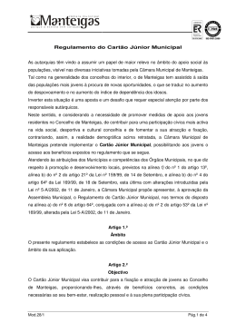 Cartão Júnior Municipal - Município de Manteigas