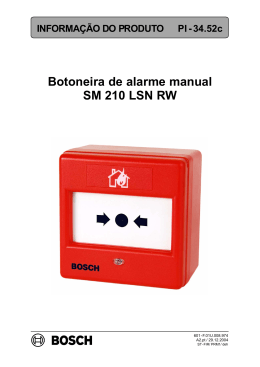 Informa&ccedil;&atilde;o do produto - Bosch Security Systems