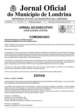 Jornal Oficial - Companhia de Habita&ccedil;&atilde;o de Londrina