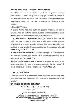 DIREITO DE FAM&Iacute;LIA &ndash; NO&Ccedil;&Otilde;ES