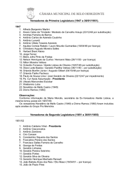 Vereadores da Primeira Legislatura (1947 a 1950)
