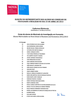 Mestrado Investigação Economia - Nova School of Business and