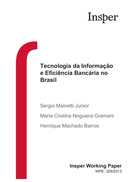 Tecnologia da Informação e Eficiência Bancária no Brasil