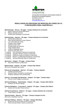 Resultado do Processo de Reop&ccedil;&atilde;o de Curso 2011/2