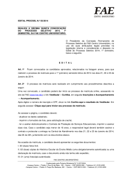 edital procsel n.º 03/2014 realiza a décima quinta convocação