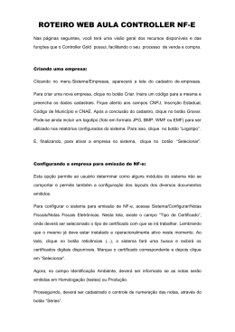 ROTEIRO WEB AULA CONTROLLER NF-E